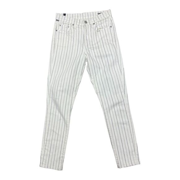 Citizens of Humanity Rocket Crop High Skinny Black White Striped Jeans Sz 26 EUC - Picture 2 of 8